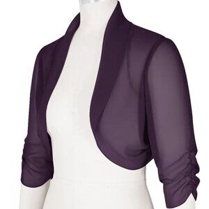 Azazie Hannah Chiffon Wrap - Size 14 - Plum